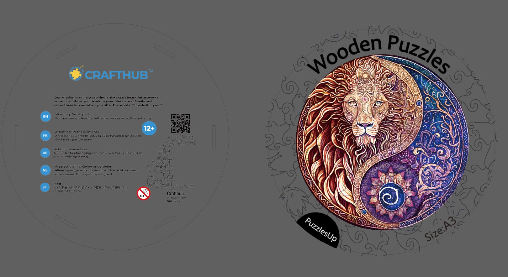 CraftHub Round And Rectangle Wooden Box