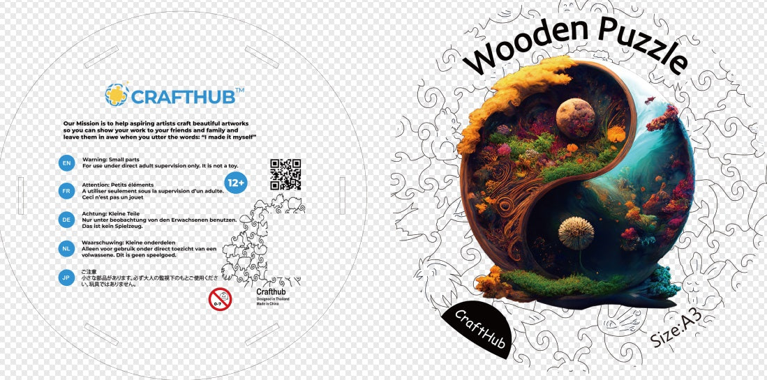 CraftHub Round And Rectangle Wooden Box