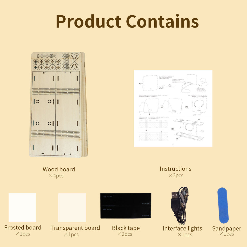 MUSIC PARK 3D Wooden Puzzles Night Lights Desk Decorations Birthday Christmas Gifts For Women Age14 Above