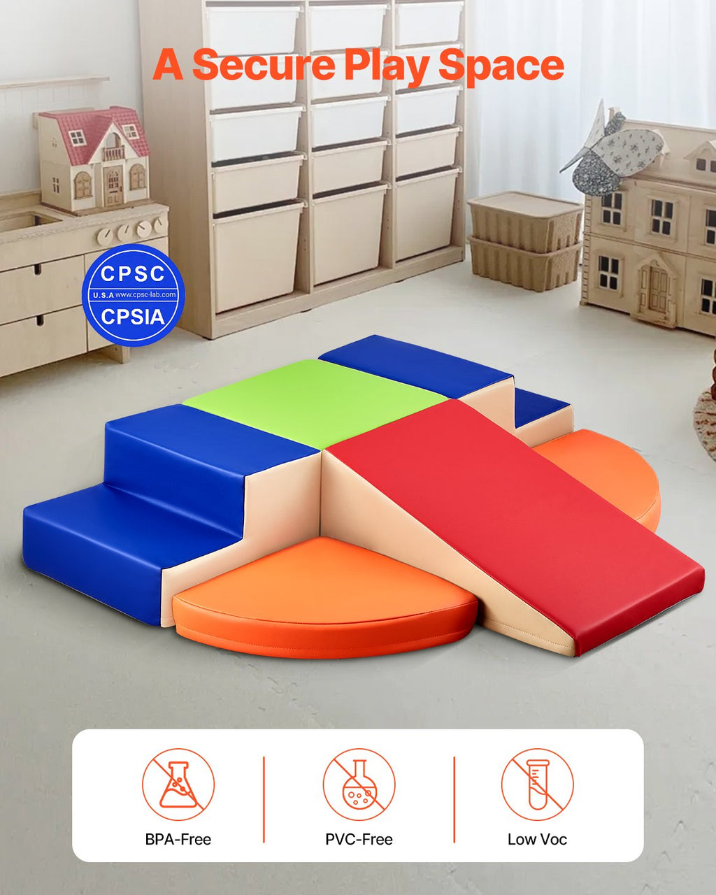 Climbing Toys 6 Piece Foam Climbing Blocks Set For Toddlers And Preschoolers