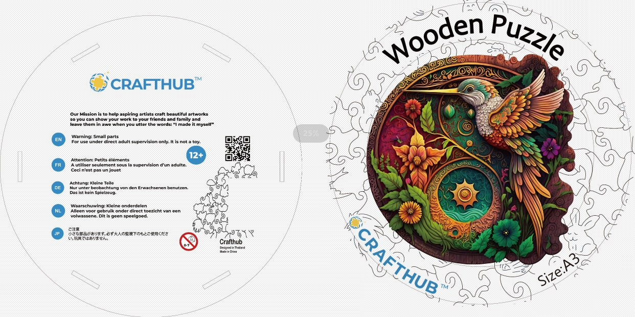 CraftHub Round And Rectangle Wooden Box