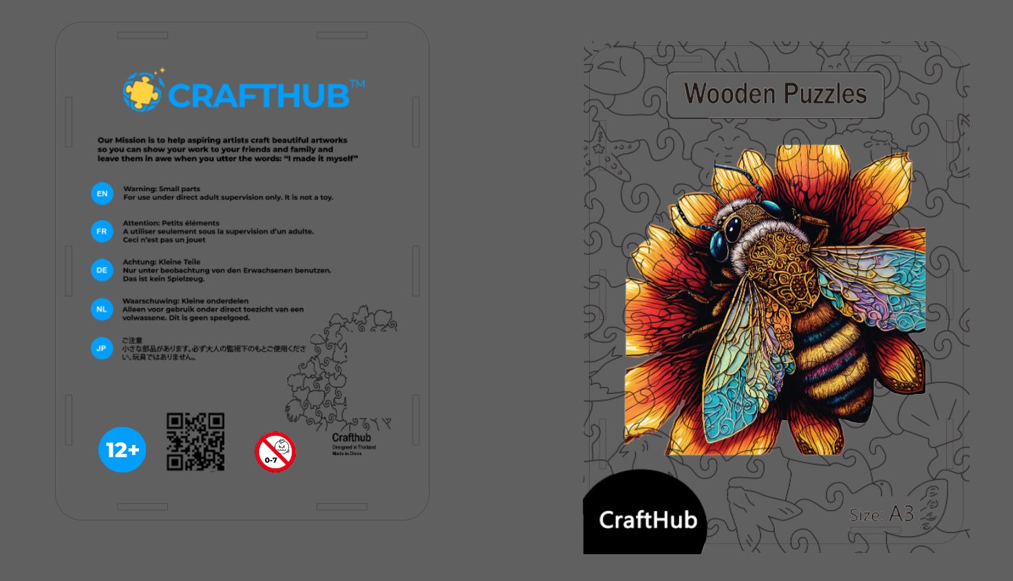 CraftHub Round And Rectangle Wooden Box