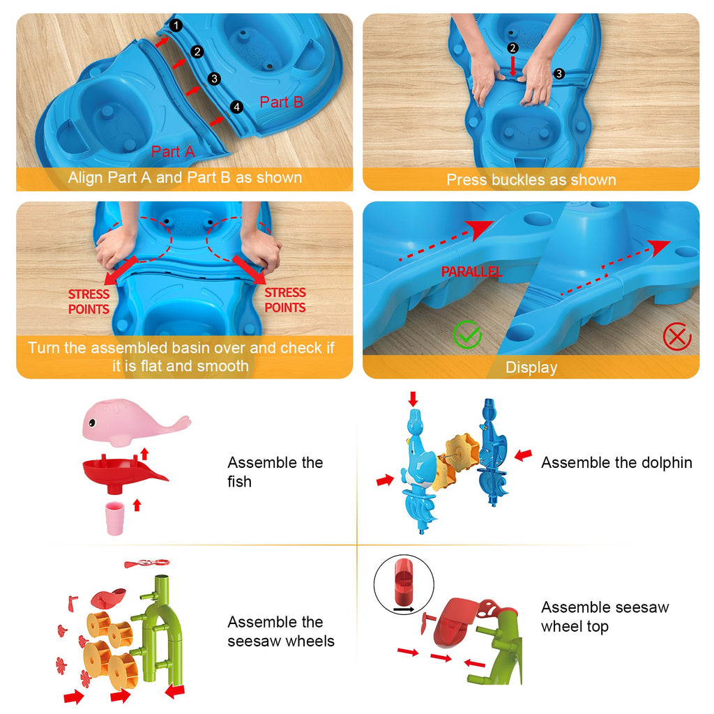 1 Set Kid Sand Water Table Toddler Water Activity Table Rain Showers Play Table Toy For 3 To 6 Years Old Sensory Exercise Friendship Building