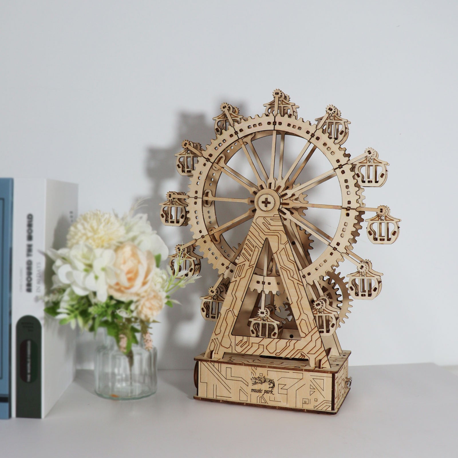3d Wooden Puzzle Gear Ferris Wheel Music Box You Are My Sunshine Handmade Assembly Model Kit Holidays Birthdays Christmas Gifts