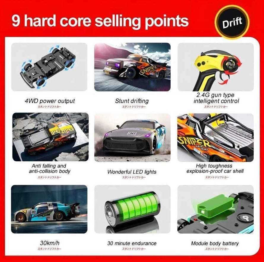 1 16 4WD Racing Car 30KM H High Speed Car 2.4G Remote Control Drift Car Truck US